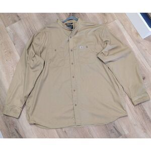 Carhartt Rugged Flex Professional Work Shirt 4XLT Dark Khaki Work Big & Tall
